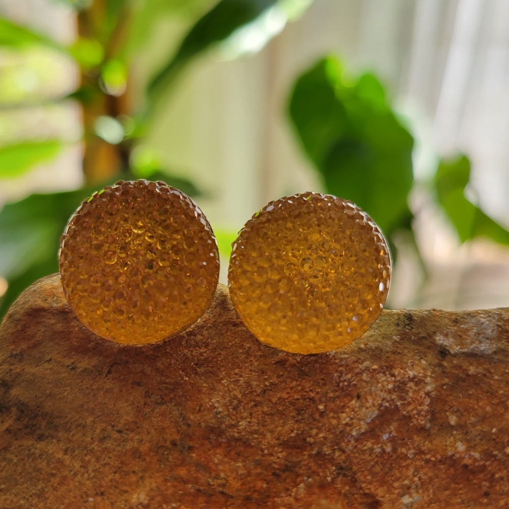 Faux Druzy Round Studs Earrings Fashion Jewelry